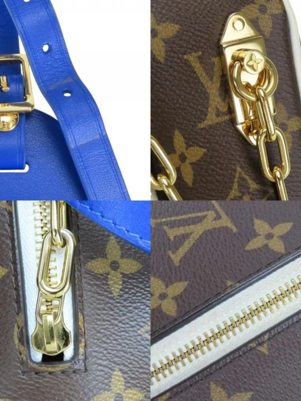 Louis Vuitton Handbag NBA Drop Kit Monogram Brown Blue NBA Collaboration Initial